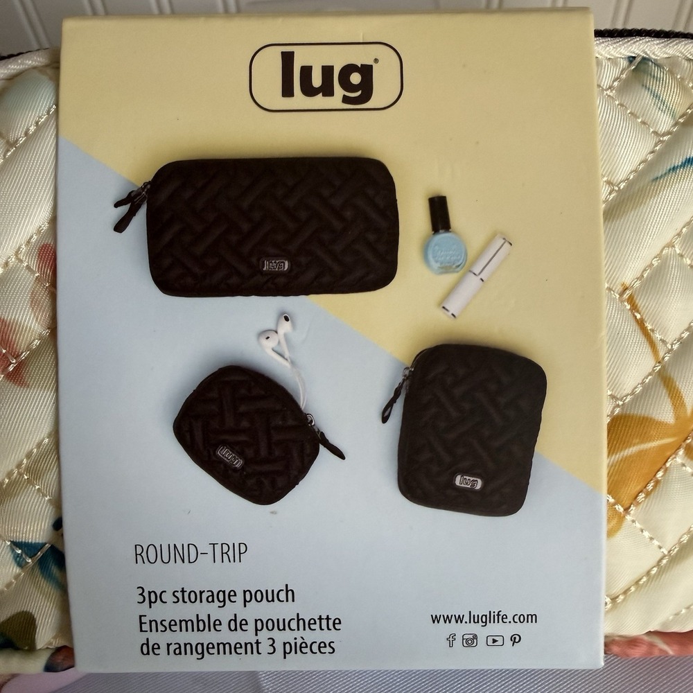 NWT Lug Dragonfly Multicolor 3-Piece Storage Cosmetic Makeup Travel Pouch Set - Picture 6 of 9